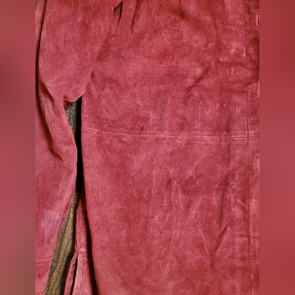 Jessica Holbrook Burgundy Leather Jacket - Picture 5 of 11